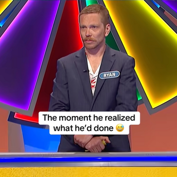 The moment he realized what he'd done. Contestant mis-solve. 